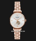 Emporio Armani Automatic AR60023 Ladies Silver Open Heart Dial Rose Gold Stainless Steel Strap-0