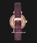 Emporio Armani Automatic AR60044 Ladies Open Heart Silver Dial Burgundy Leather Strap-2