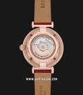 Emporio Armani Automatic AR60048 Ladies Open Heart Mother Of Pearl Dial Red Leather Strap-3