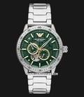 Emporio Armani Automatic AR60053 Meccanico Men Open Heart Green Dial Stainless Steel Strap-0