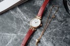 Emporio Armani Fashion AR80052 Ladies Mother Of Pearl Dial Burgundy Leather Strap-6