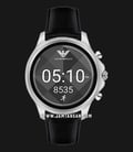 Emporio Armani ART5003 Touchscreen Smartwatch Men Black Dial Black Leather Strap-0