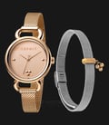 ESPRIT Play ES1L023M0065 Ladies Rose Gold Dial Stainless Steel Watch + Extra Strap-1