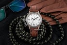 Expedition E 6339 BF LGRSL Ladies White Dial Brown Leather Strap-3