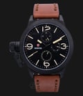 Expedition E 6339 BF LIPBAIV Ladies Black Dial Brown Leather Strap-0