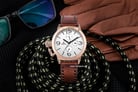 Expedition E 6339 BF LRGSL Ladies White Dial Brown Leather Strap-3