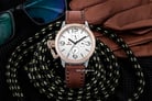 Expedition E 6339 BF LTRSL Ladies White Dial Brown Leather Strap-3