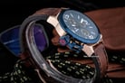 Expedition E 6339 BF LURBU Ladies Blue Dial Brown Leather Strap-4