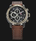 Expedition E 6372 MC LEPBA Chronograph Men Black Dial Ion Plating Case Brown Leather Strap-0