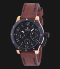 Expedition EXF-6381-BFLBRBA Ladies Black Dial Brown Leather Strap-0