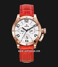 Expedition E 6381 BF LRGSLRE Ladies Silver Dial Red Leather Strap-0