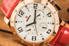 Expedition E 6381 BF LRGSLRE Ladies Silver Dial Red Leather Strap-3