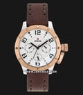 Expedition E 6381 BF LTRSLBA Ladies White Dial Brown Leather Strap-0