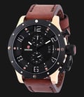 Expedition EXF-6381-MCLBRBA Man Black Dial Brown Leather Strap-0
