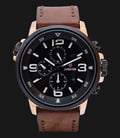 Expedition EXF-6392-MCLBRBA Man Black Dial Brown Leather Strap-0