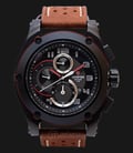 Expedition EXF-6395-MCLIPBARE Man Black Dial Brown Leather Strap-0