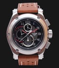 Expedition EXF-6395-MCLSSBARE Man Black Dial Brown Leather Strap-0