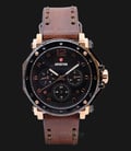 Expedition E 6402 BF LBRBA Ladies Black Dial Brown Leather Strap-0