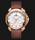 Expedition E 6402 BF LRGSL Silver Dial Brown Leather Strap -0