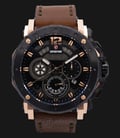 Expedition Chronograph EXF-6402-MCLBRBA Man Black Dial Brown Leather Strap-0