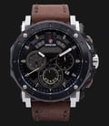 Expedition Chronograph EXF-6402-MCLTBBAIVBO Man Black Dial Brown Leather Strap-0