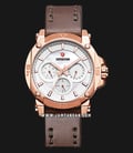 Expedition E 6606 BF LRGSL Ladies Mother of Pearl Dial Brown Leather Strap-0