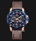 Expedition E 6606 BF LURBU Ladies Blue Dial Brown Leather Strap-0