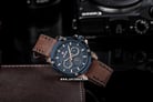 Expedition E 6606 BF LURBU Ladies Blue Dial Brown Leather Strap-3