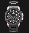Expedition E 6606 MC BBRBA Chronograph Men Black Dial Rose Gold Case Black Stainless Steel Strap-0