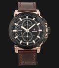 Expedition EXF-6612-MCLBRBA Chronograph Man Black Dial Black Leather Strap-0