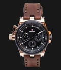 Expedition E 6621 BF LBRBA Ladies Black Dial Brown Leather Strap-0