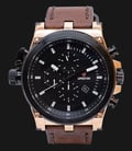 Expedition EXF-6621-MCLBRBA Man Black Dial Brown Leather Strap-0