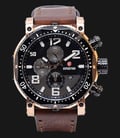 Expedition EXF-6658-MCLBRBA Man Black Dial Brown Leather Strap-0
