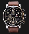 Expedition EXF-6658-MCLTBBAIVBO Man Black Dial Brown Leather Strap-0