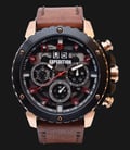 Expedition EXF-6669-MCLBRBA Man Black Dial Brown Leather Strap-0