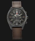 Expedition E 6675 MC LIPBABO Chronograph Men Black Dial Ion Plating Case Brown Leather Strap-0