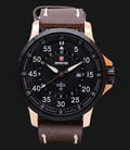 Expedition EXF-6680-MDLBRBA Man Black Dial Brown Leather Strap-0