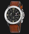 Expedition EXF-6681-MCLTBBA Man Black Dial Brown Leather Strap-0