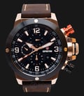 Expedition EXF-6684-MCLBRBA Man Black Dial Brown Leather Strap-0