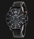 Expedition EXF-6685-MCLIPBA Chronograph Man Black Dial Black Leather Strap-0