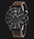 Expedition EXF-6685-MCLIPBARG Chronograph Man Black Dial Brown Leather Strap-0