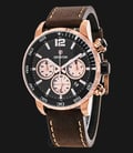 Expedition EXF-6685-MCLRGBA Chronograph Man Black Dial Brown Leather Strap-0