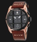 Expedition EXF-6692-MCLBRBA Chronograph Man Black Dial Brown Leather Strap-0