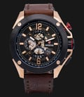 Expedition EXF-6697-MCLBRBA Man Black Dial Brown Leather Strap-0