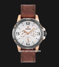 Expedition E 6698 BF LGRSL Sport Ladies White Dial Brown Leather Strap-0