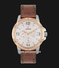 Expedition E 6698 BF LTRSL Sport Ladies White Dial Brown Leather Strap-0