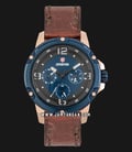 Expedition E 6698 BF LURBU Sport Ladies Blue Dial Brown Leather Strap-0