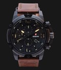 Expedition EXF-6698-MCLIPBA Man Black Dial Brown Leather Strap-0