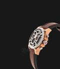 Expedition EXF-6699-MCLTRBA Chronograph Man Black Dial Brown Leather Strap Extra Skull Bracelet-1