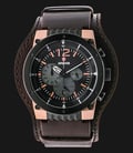 Expedition EXF-6701-MCLBRBA Man Black Dial Brown Leather Strap-0